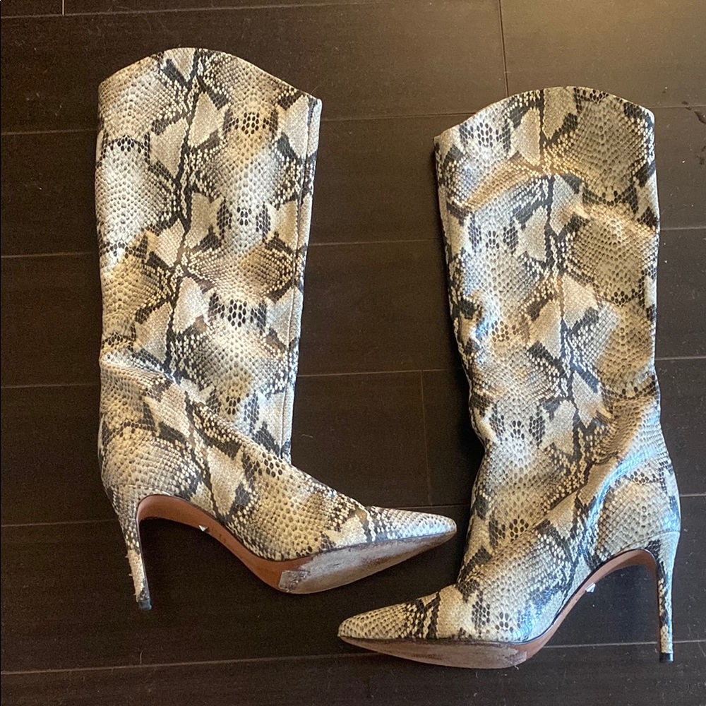 Snakeskin Patterned Schutz Women's Heeled Boots